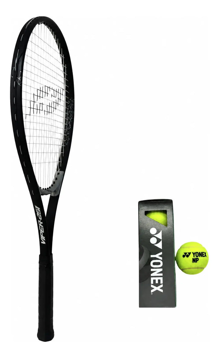 Raqueta Voit Viper Negra C/pelotas De Tenis Yonex