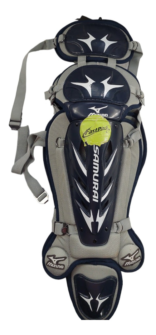 Espinilleras De Cátcher Mizuno Samurai Mujer 16in Marino