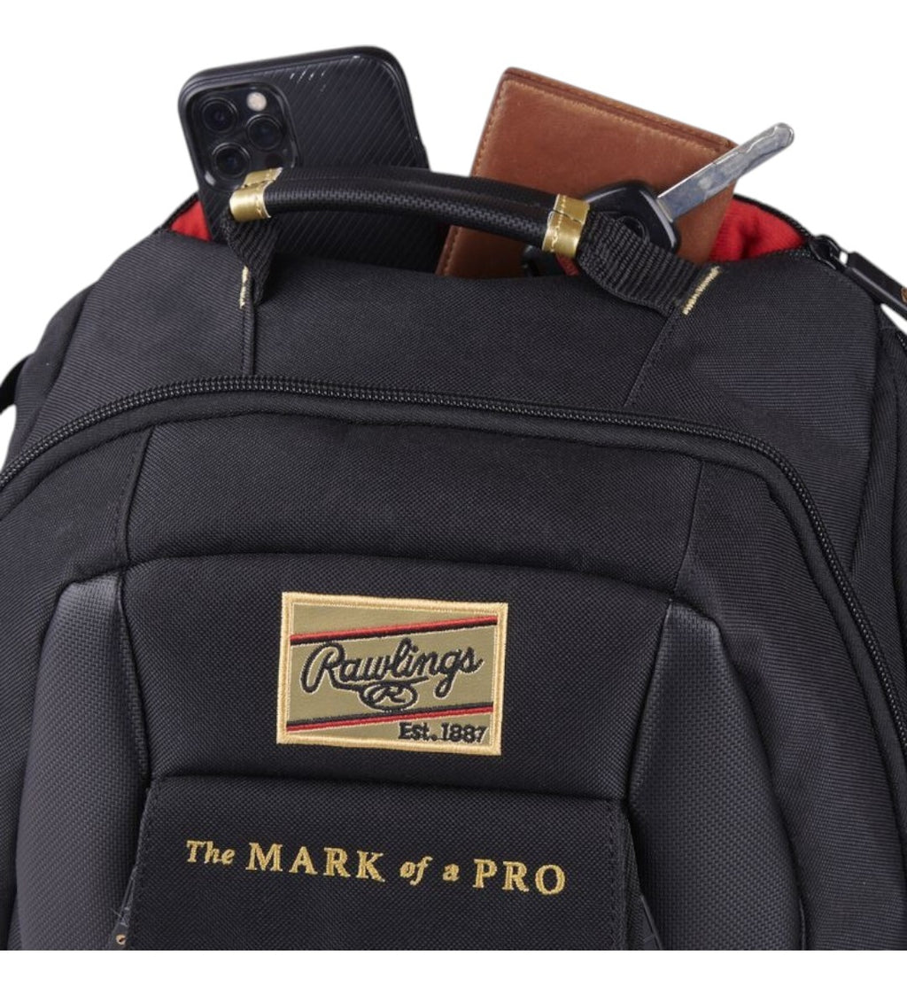 Backpack De Béisbol Rawlings Gold Collection Utility Black