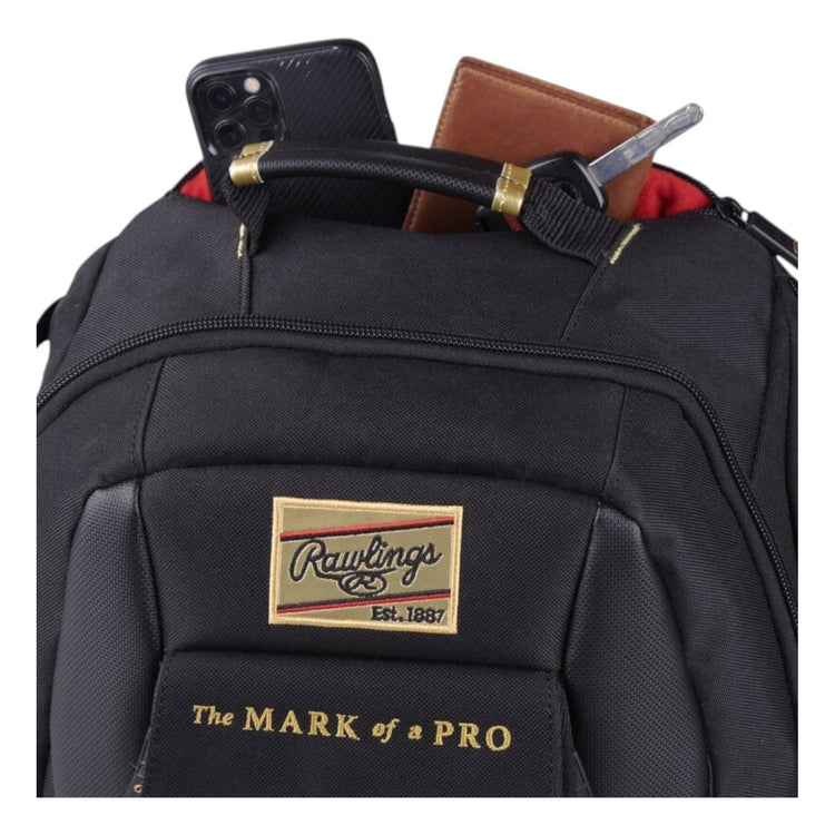 Backpack De Béisbol Rawlings Gold Collection Utility Black