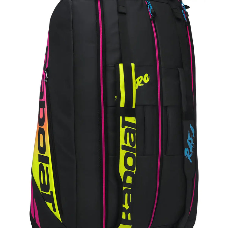 Raquetero Babolat Pure Aero Rafa X12 (capacidad 12 Raquetas) Negro/amarillo/rosa