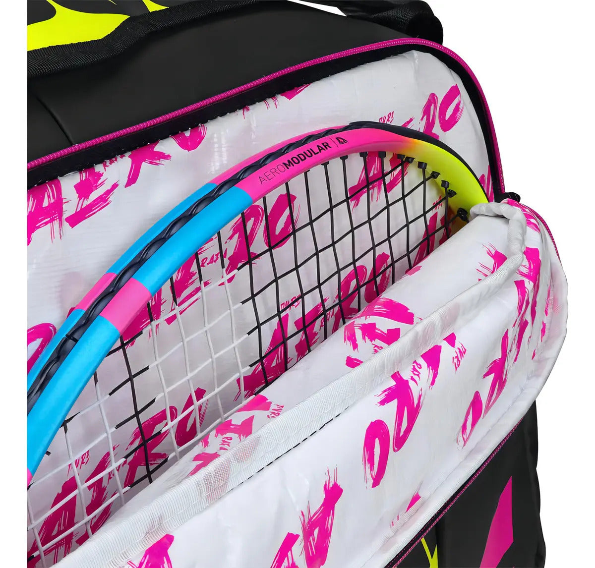 Raquetero Babolat Pure Aero Rafa X12 (capacidad 12 Raquetas) Negro/amarillo/rosa