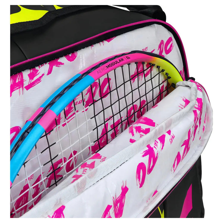 Raquetero Babolat Pure Aero Rafa X12 (capacidad 12 Raquetas) Negro/amarillo/rosa