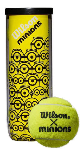 Tubo De 3 Pelotas Tenis Wilson Minions Todas Superficies