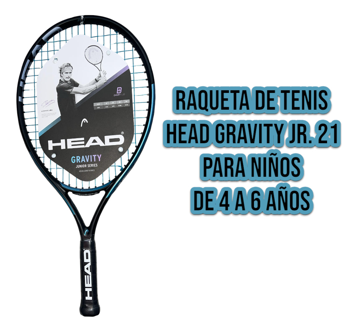 Raqueta De Tenis Head Gravity Jr. 21 De Niños De 4 A 6 Años