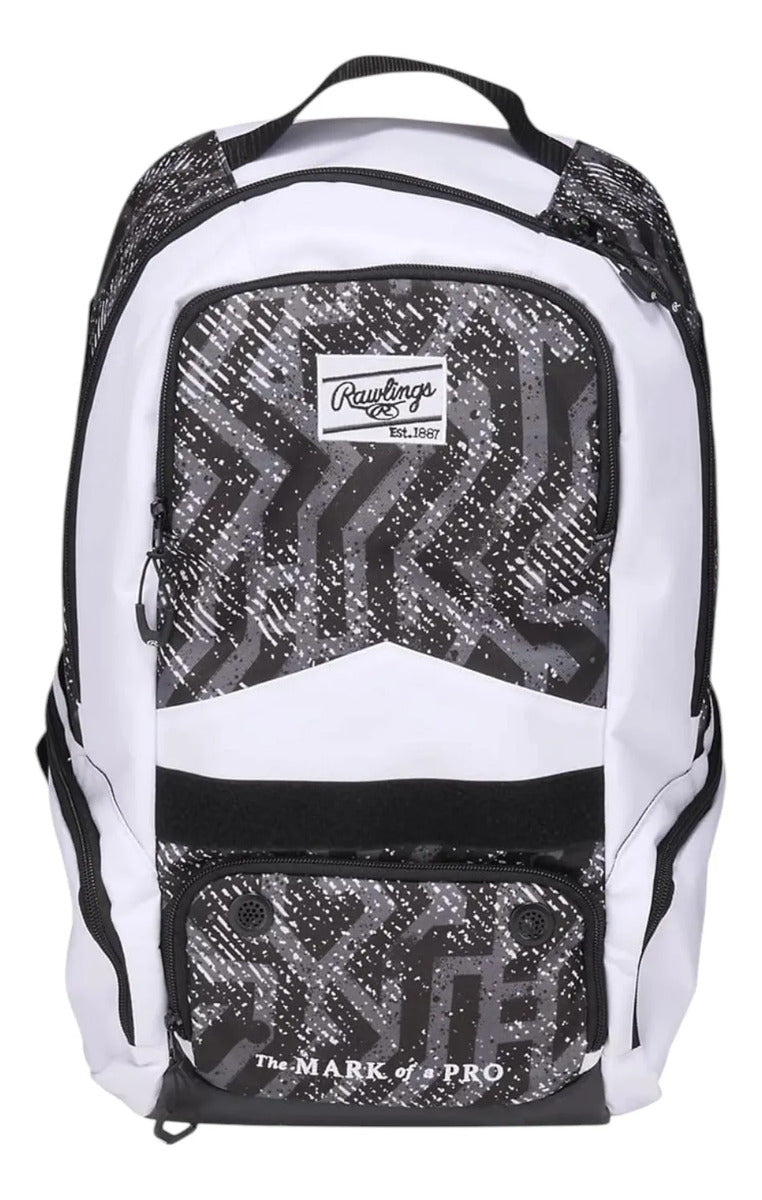 Mochila Rawlings Shutout Béisbol Softbol Negro Blanco