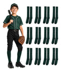 Pack 12 Pares Medias Deportivas Juveniles 10-13 Verde Oscuro