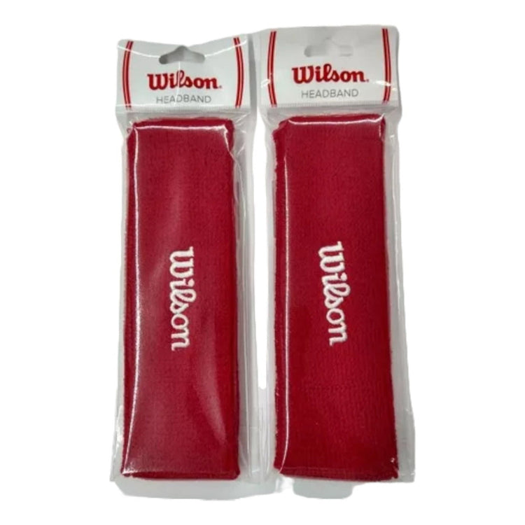 Paquete de 2 bandanas Wilson absorbentes para cabeza en color rojo