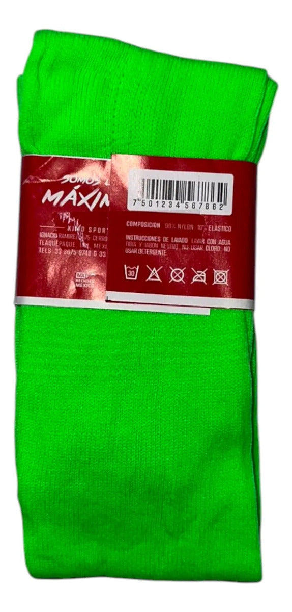 Pack 12 Pares Medias Deportivas Juveniles 10-13 Verde Neon