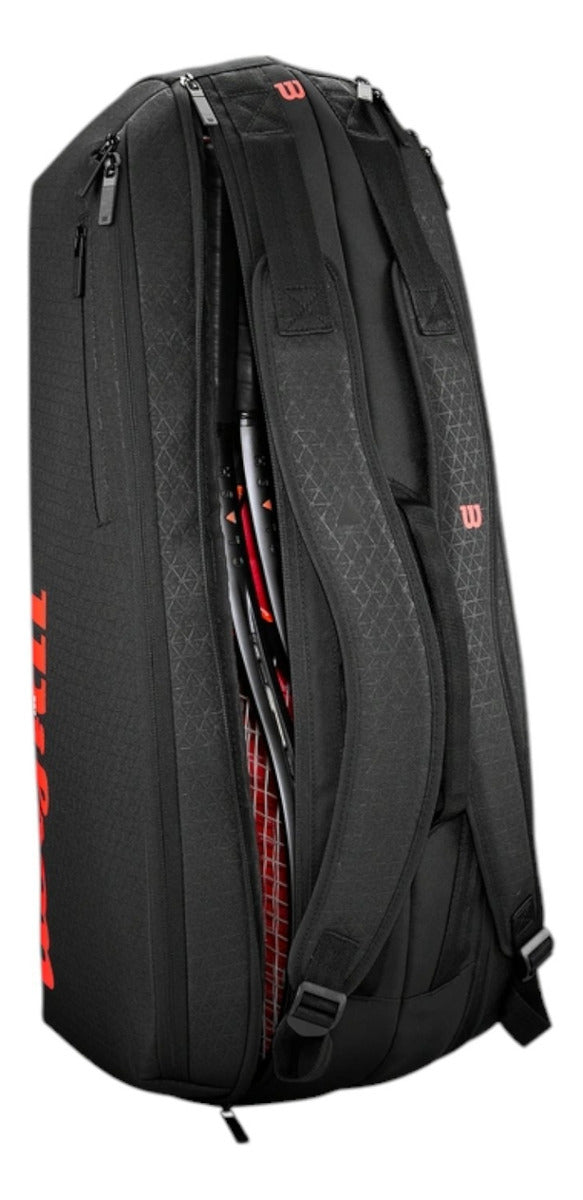 Raquetero Wilson Clash V3 6pk Negro Rojo