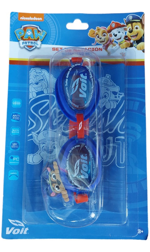 Goggle Y Gorra De Natación Voit Set Paw Patrol Chase Y Skye