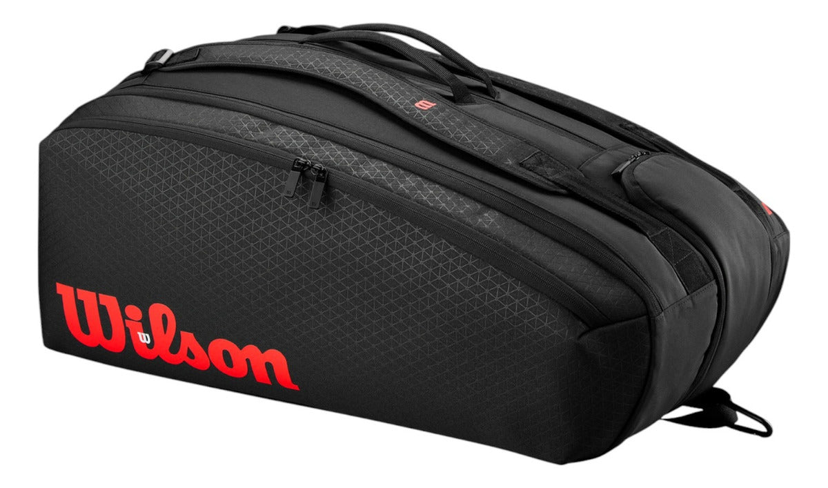 Raquetero Wilson Clash V3 15pk Negro Rojo