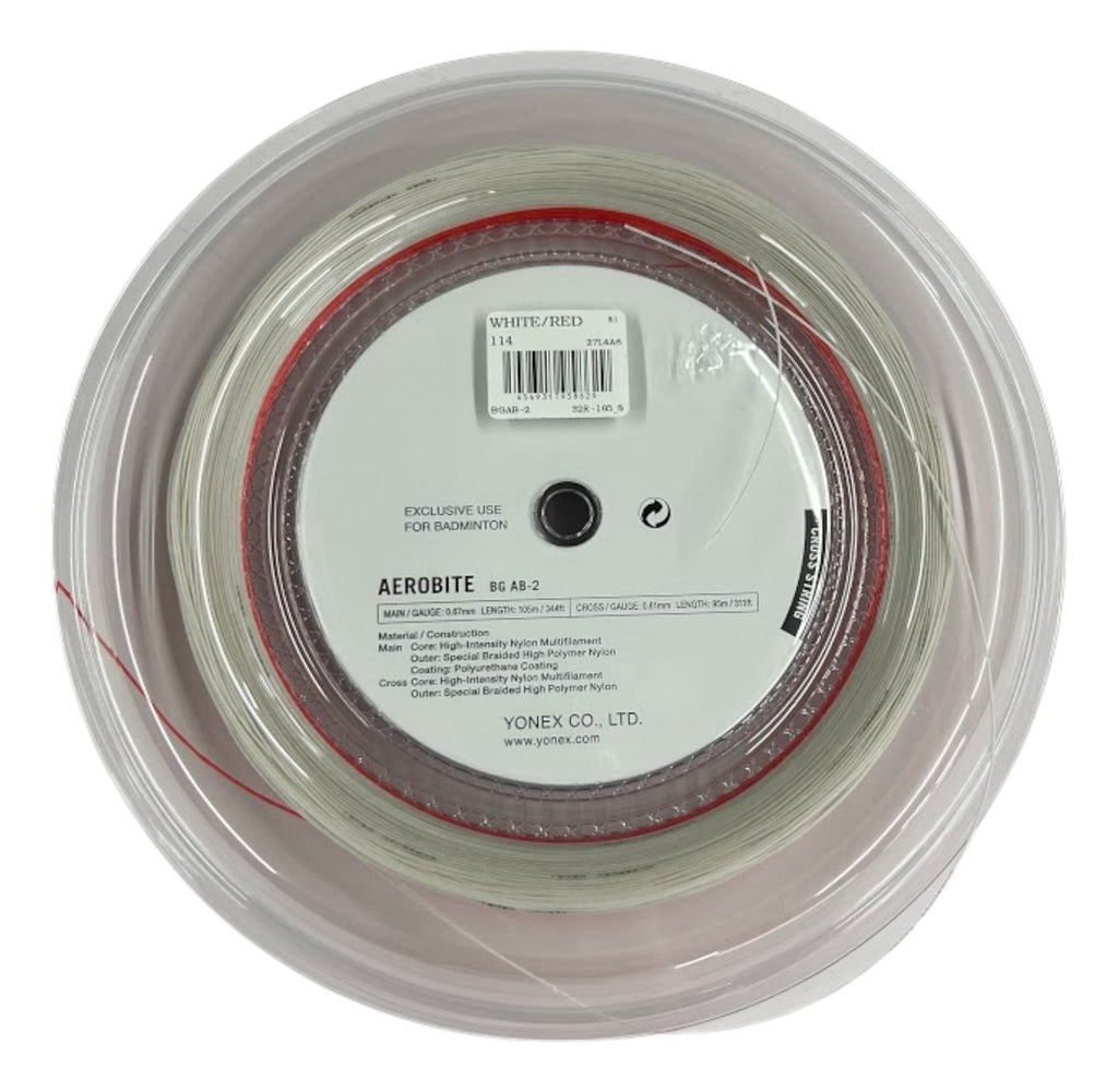 Rollo De Cuerda Para Badminton Yonex Aerobite White/red