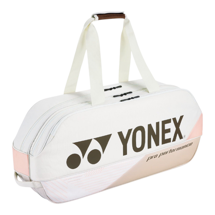 Raquetero Radach Sports Yonex Pro Tournament para 6 raquetas en color arena beige con diseño resistente y compacto
