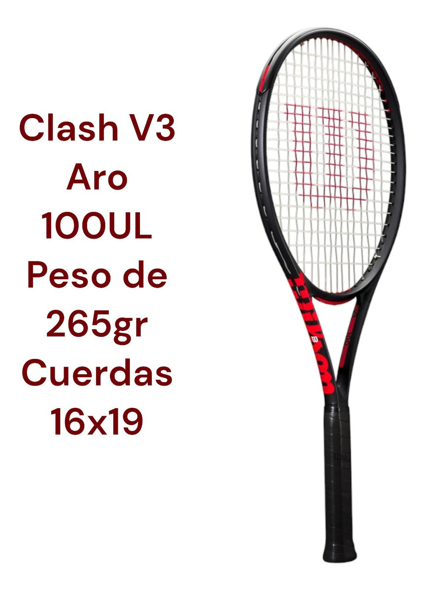Raqueta De Tenis Wilson Clash 100ul V3.0 265gr Puño 4 1/8