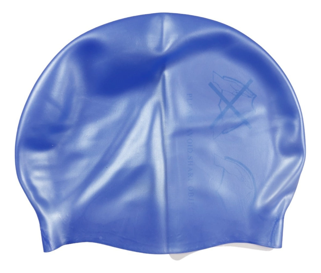 Gorra Natación Silicon Hanop Azul Diseño De La Tela Lisa Talla Adulto