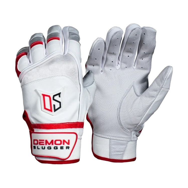 Guantes De Bateo Demon Slugger Ds Classica Blanco Rojo Med