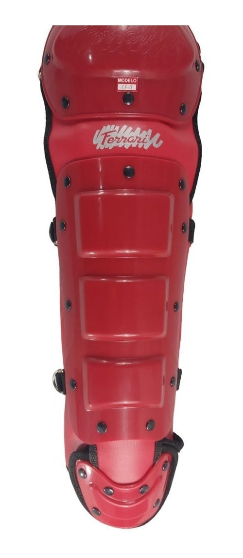 Espinilleras De Béisbol Triple Protección Color Roja Radach