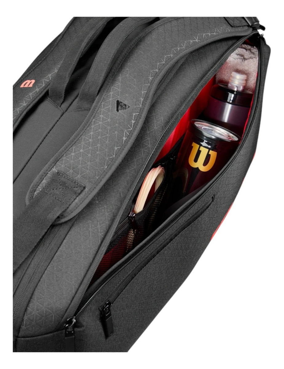 Raquetero Wilson Clash V3 6pk Negro Rojo