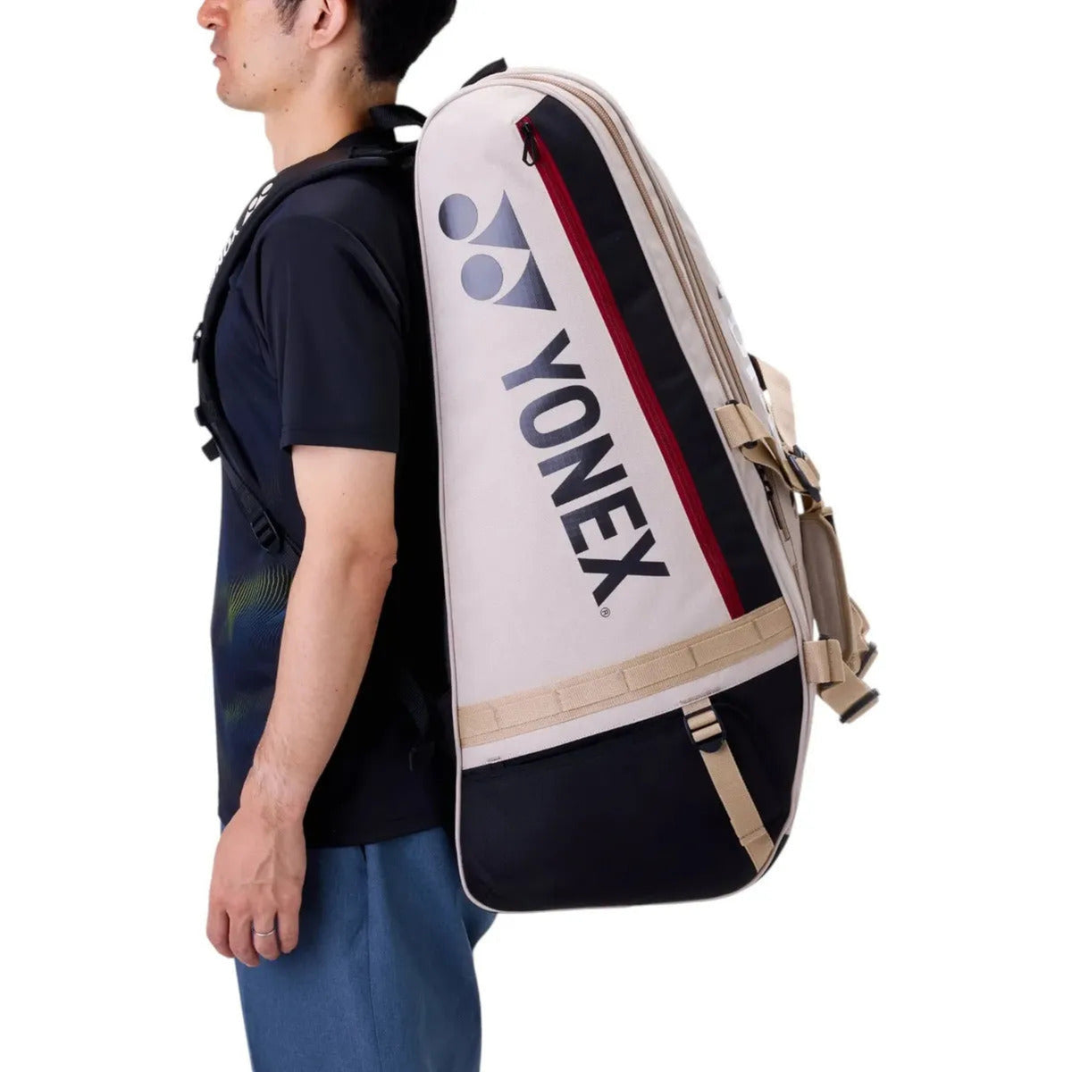 Raquetero Tenis Yonex Gearlogic Racquet Bag 9 Raquetas Beige Beige