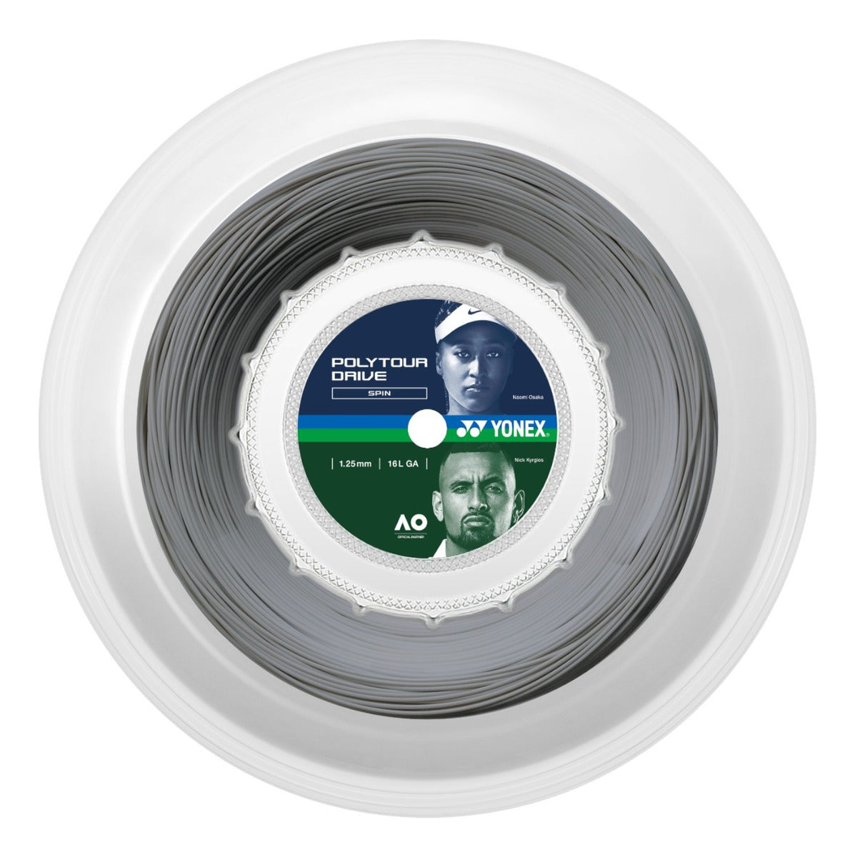 Rollo De Cuerda Yonex Polytour Drive Spin 1.25mm Silver 200m