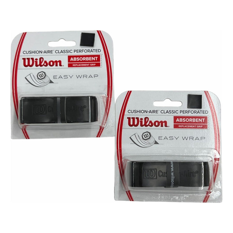 2 Pack Grip Wilson Cushion Air Perforated Negro Para Raqueta