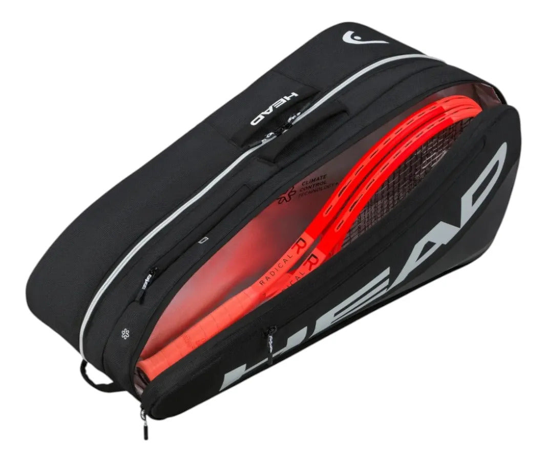 Raquetero Head Tour Bolsa De Tenis L Negro Para 9 Raq Cct+