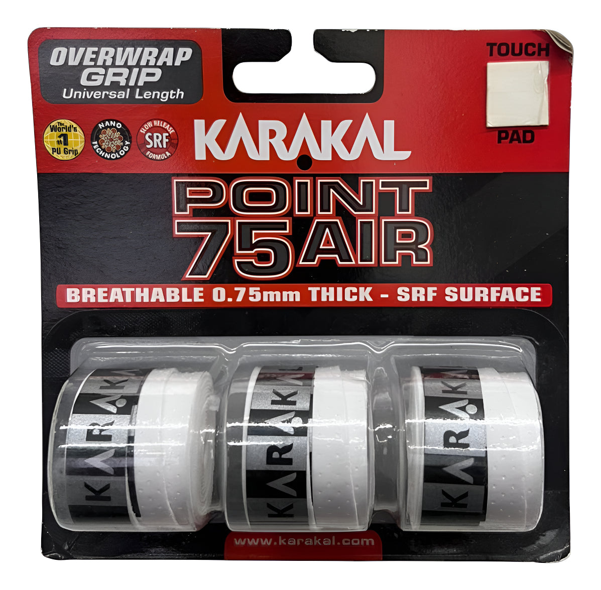Grip Karakal Point 75 Air Overgrips C/3 Blanco