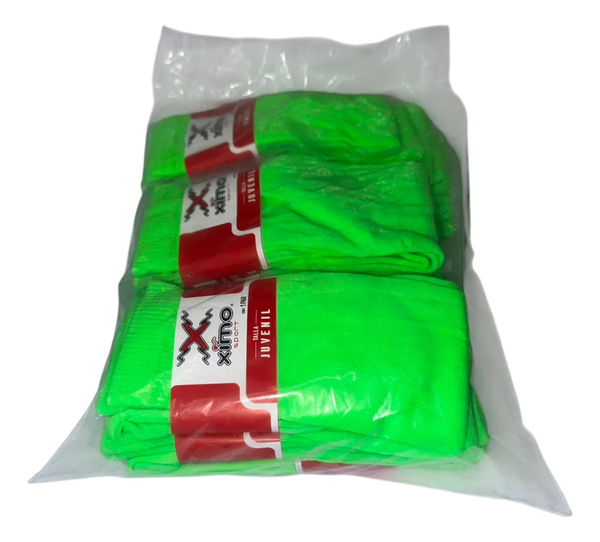 Pack 12 Pares Medias Deportivas Juveniles 10-13 Verde Neon