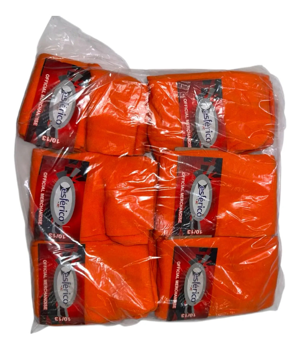 Pack 12 Pares Medias Deportivas Juveniles 10-13 Naranja