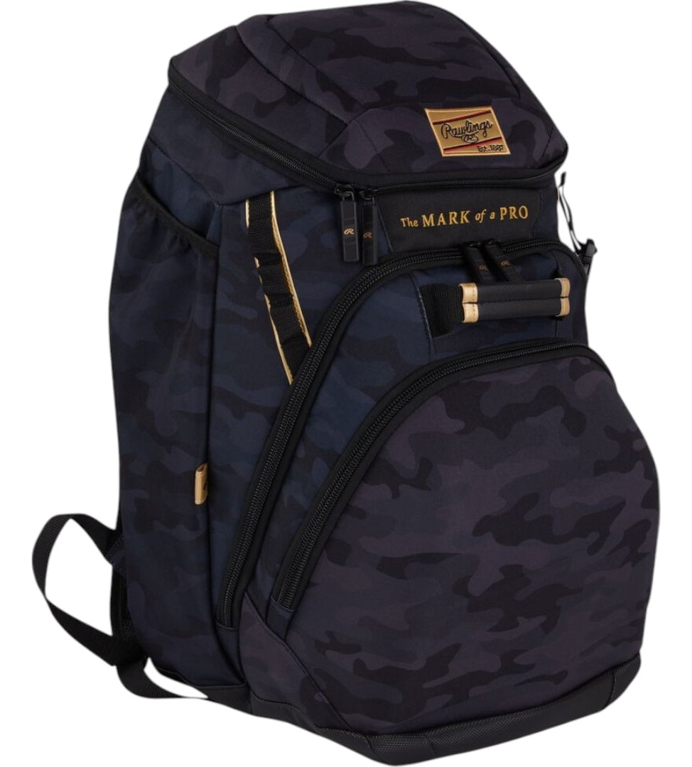 Backpack De Béisbol Rawlings Gold Collection Black Camo