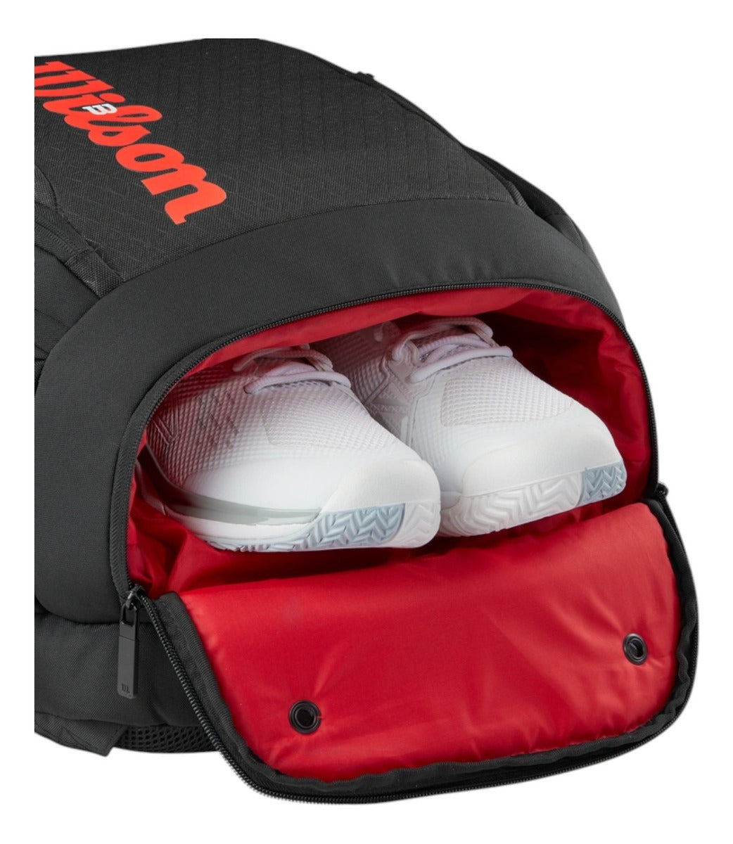 Backpack Wilson Clash V3 Negra Roja 2 Raquetas