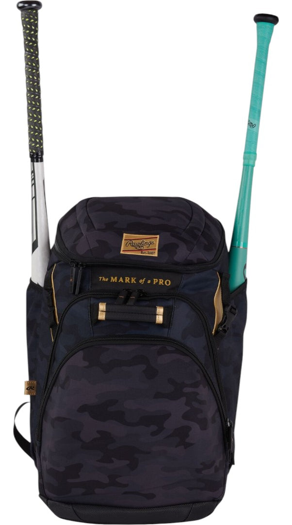 Backpack De Béisbol Rawlings Gold Collection Black Camo