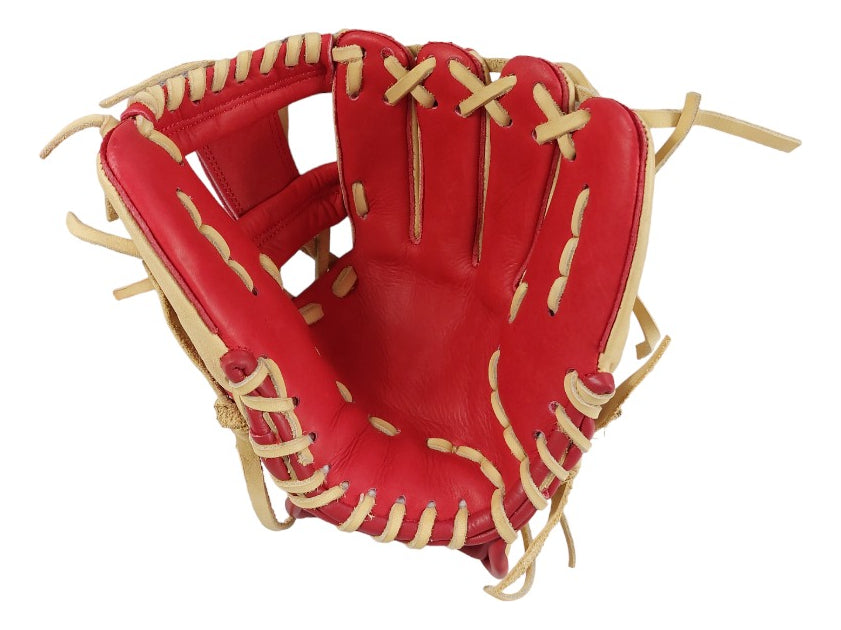 Guante De Béisbol Radach Pro Cuadro 11.5in Bone/rojo