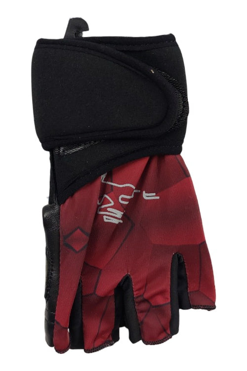 Guante Corto Piel Gym Cabras Alto Impacto Rojo