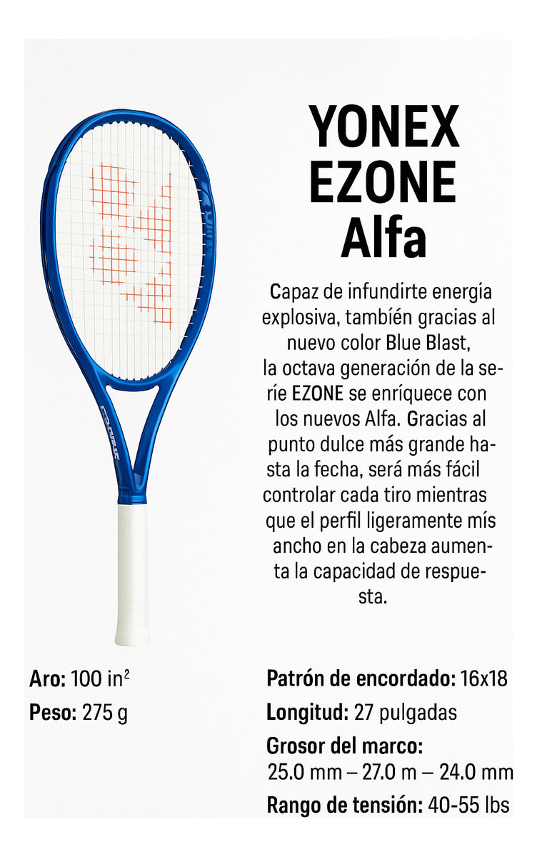 Raqueta De Tenis Yonex Ezone Alpha 275g 4 1/4 Potente