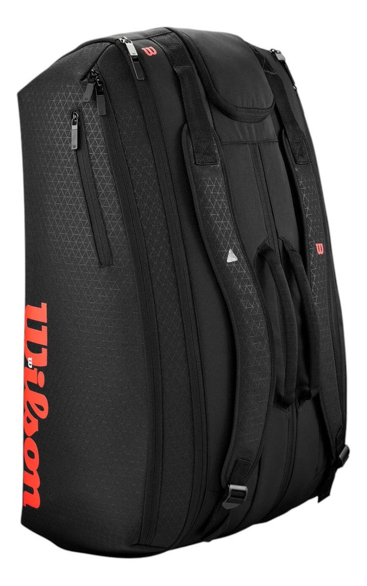 Raquetero Wilson Clash V3 15pk Negro Rojo