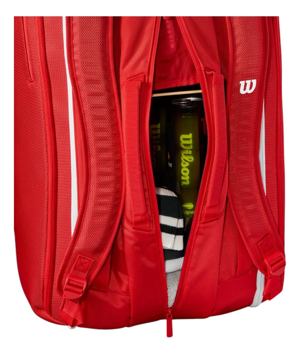 Raquetero Wilson Super Tour 15pk Rojo