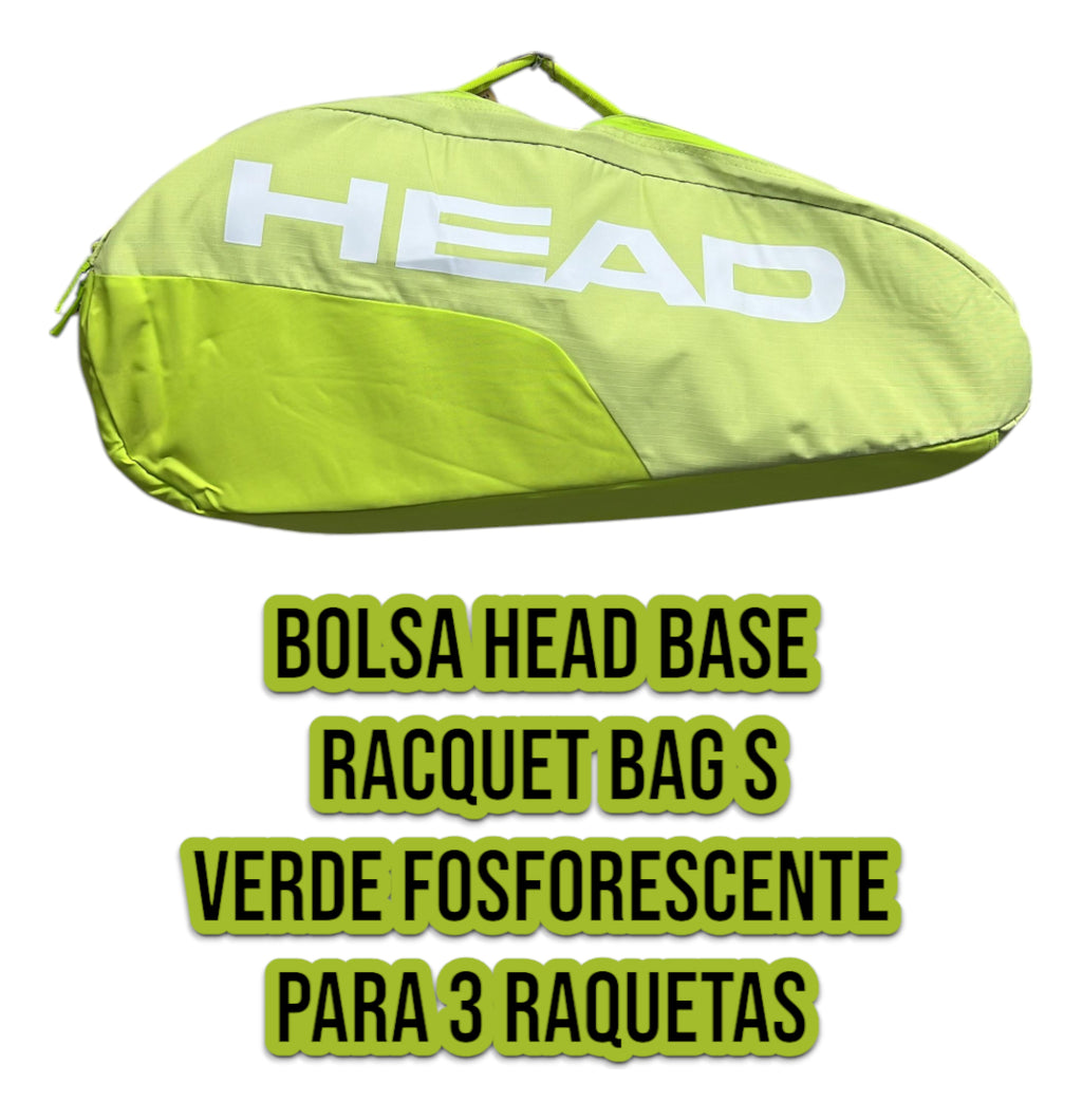 Raquetero Head Base Racquet Bag S Verde Para 3 Raq Extreme