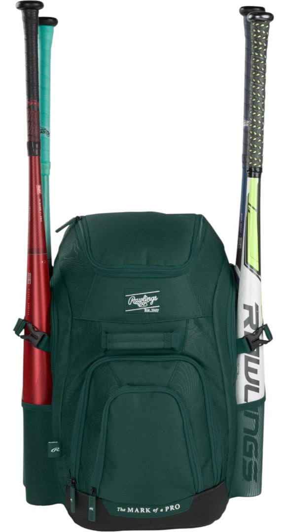 Backpack Rawlings Franchise 2 Players Dark Green Beisbol