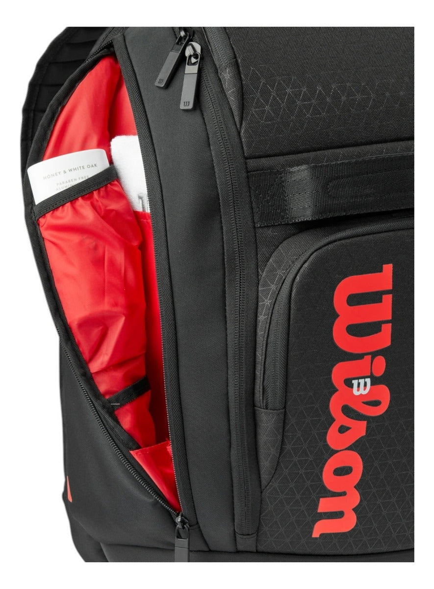 Backpack Wilson Clash V3 Negra Roja 2 Raquetas