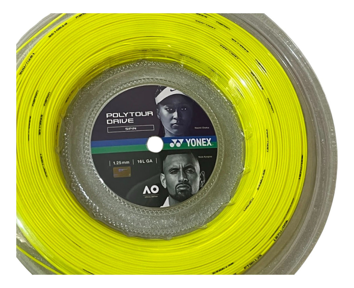 Rollo De Cuerda Yonex Polytour Drive Spin 1.25mm Yellow 200m
