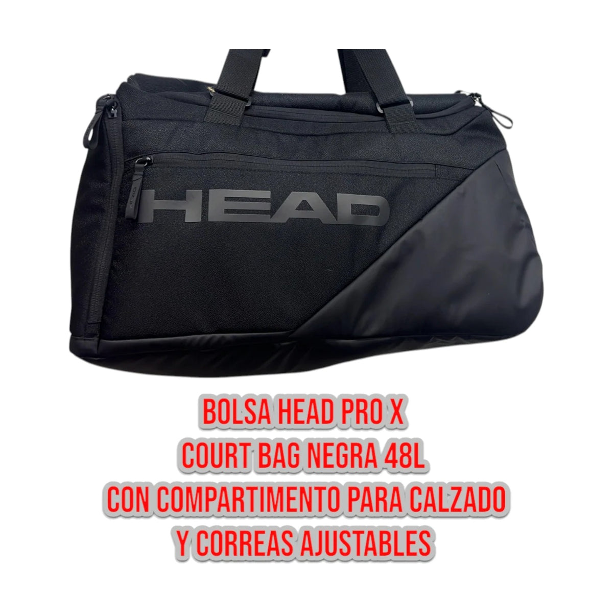 Bolsa Head Pro X Court Bag Negra 48l Compartimento Calzado