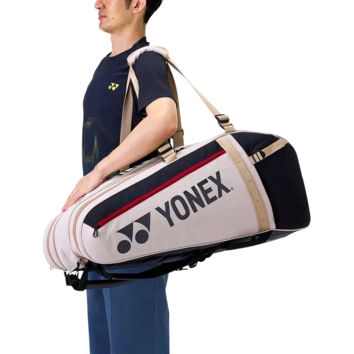 Raquetero Tenis Yonex Gearlogic Racquet Bag 9 Raquetas Beige Beige