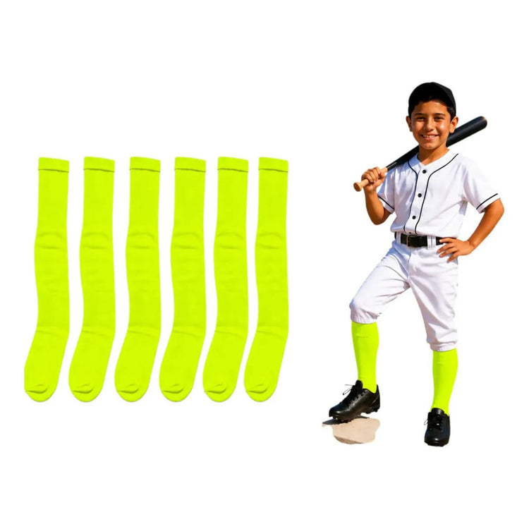 Pack 6 Pares Medias Deportivas Infantiles 7-9 Beisbol Neon Neon Infantil