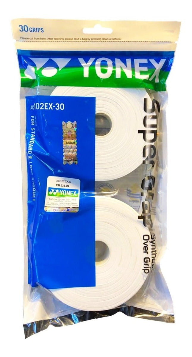 Overgrips Yonex Super Grap Rollo 30 Piezas Blanco
