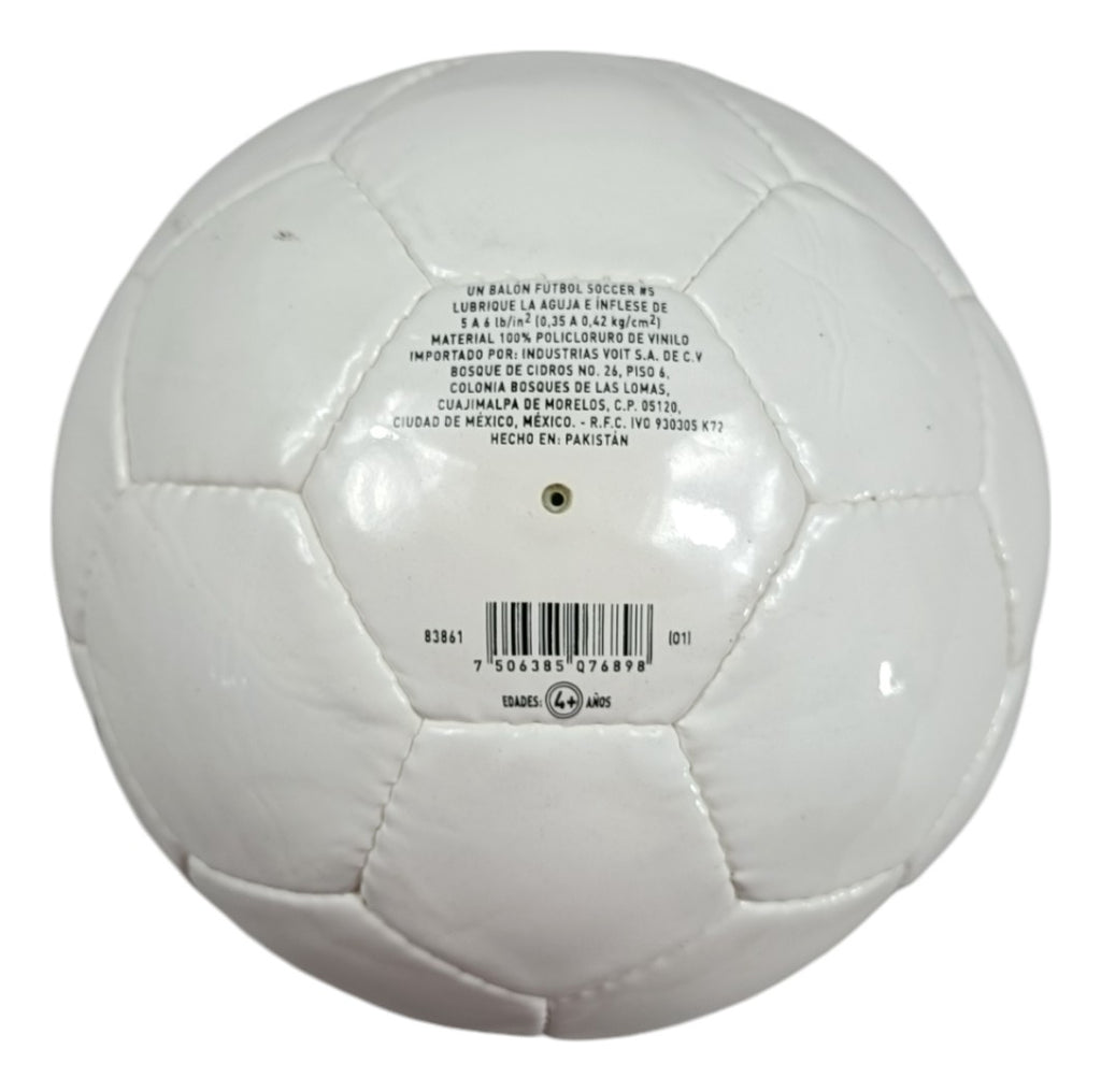 Balón De Fútbol No. 5 Voit White S300 Cosido A Mano Blanco