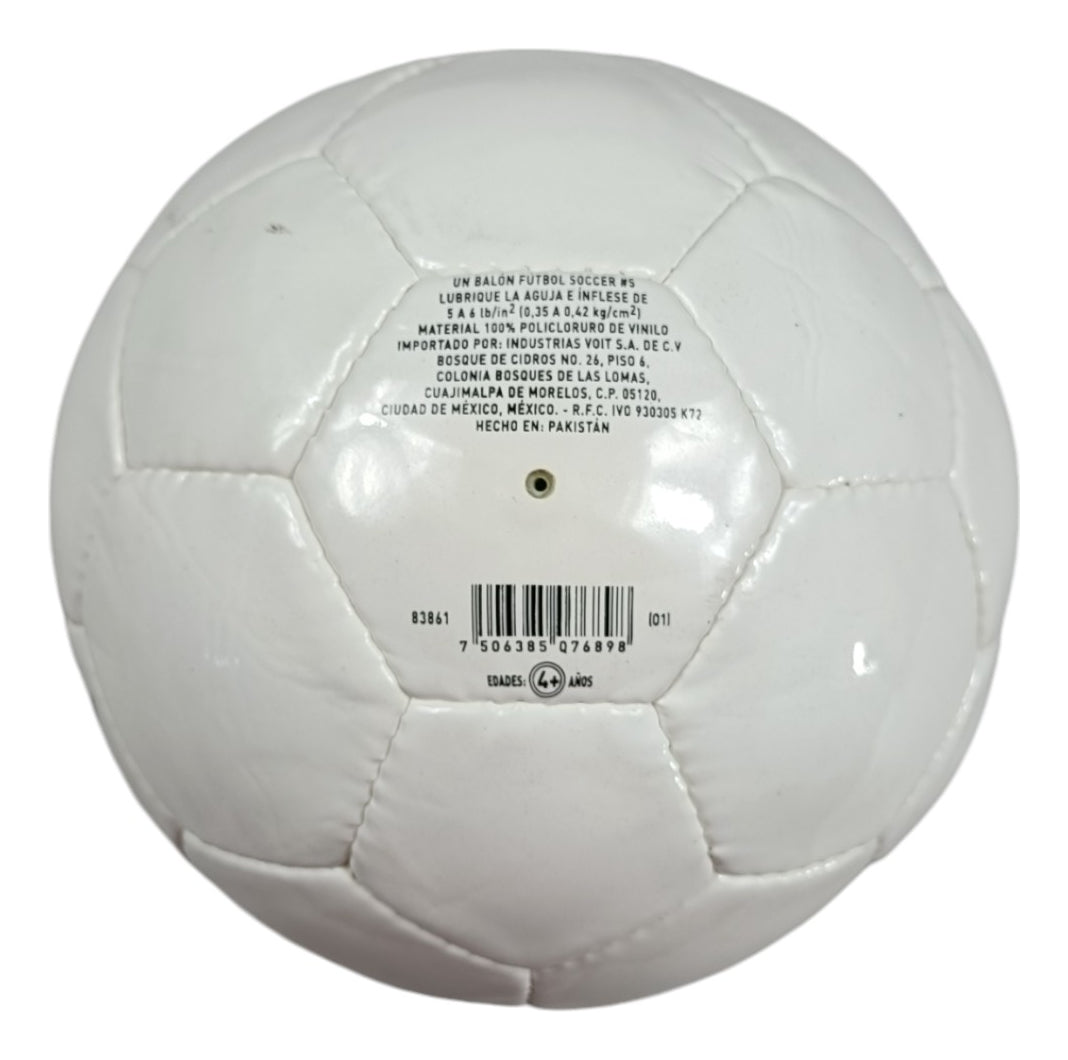Balón De Fútbol No. 5 Voit White S300 Cosido A Mano Blanco