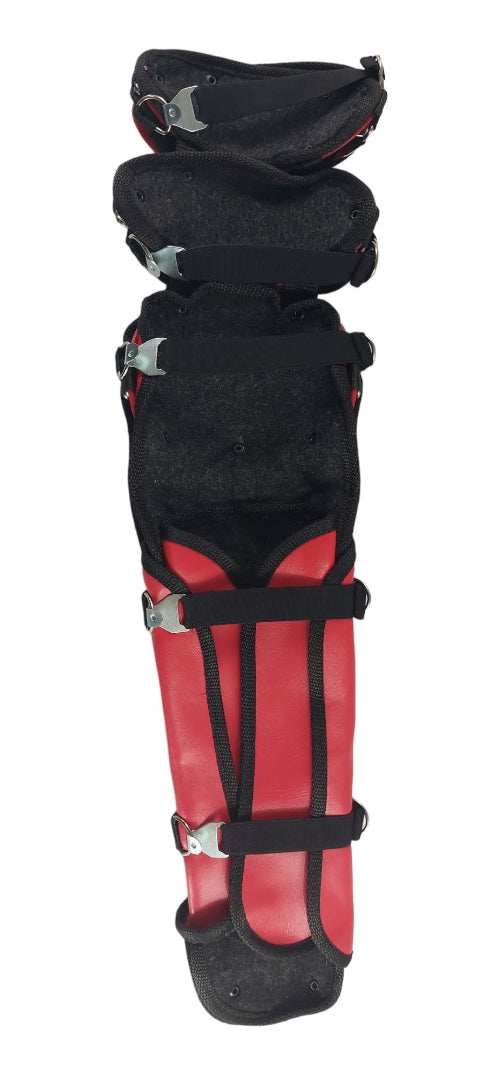 Espinilleras De Béisbol Triple Protección Color Roja Radach
