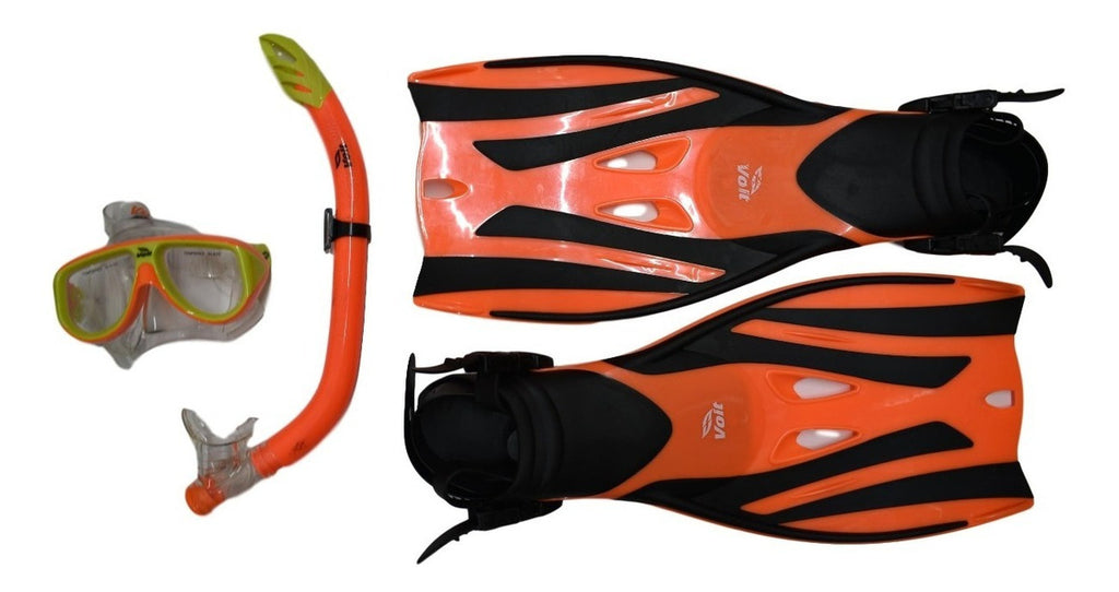 Set De Snorkel Triton Natación Voit Adulto Grande-xl Naranja